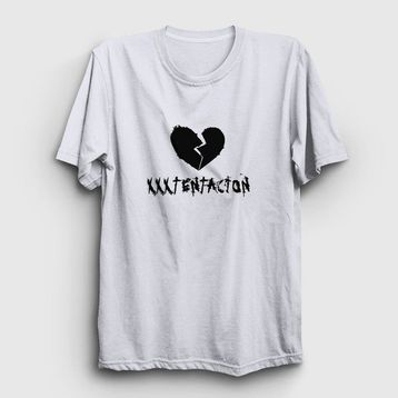 Presmono 47459TT Unisex Beyaz Broken Heart XXXTentacion T-Shirt