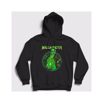 Presmono 66052TT Unisex Siyah Shine Megadeth Kapüşonlu Sweatshirt