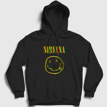 Presmono 99127TT Unisex Siyah Colors Logo Nirvana Kapüşonlu Sweatshirt
