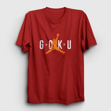 Presmono Air Goku Anime Dragon Ball Kırmızı Unisex T-Shirt