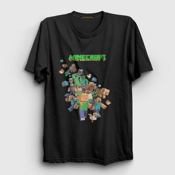 Presmono All Minecraft Siyah Unisex T-Shirt