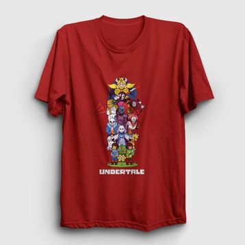 Presmono All Undertale Kırmızı Unisex T-Shirt
