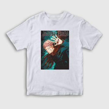 Presmono Anime Jujutsu Kaisen Unisex Beyaz Çocuk T-Shirt