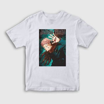 Presmono Anime Jujutsu Kaisen Unisex Beyaz Çocuk T-Shirt