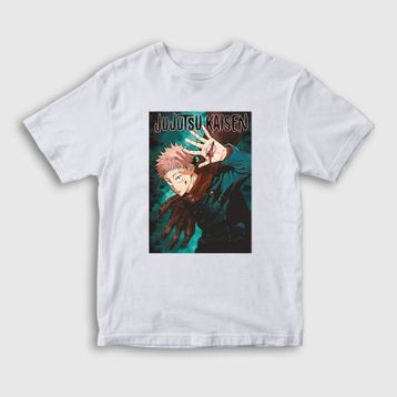 Presmono Anime Jujutsu Kaisen Unisex Beyaz Çocuk T-Shirt