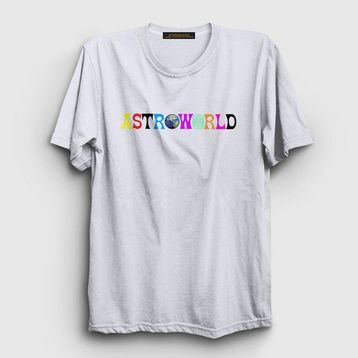 Presmono Astroworld Travis Scott Beyaz Unisex T-Shirt