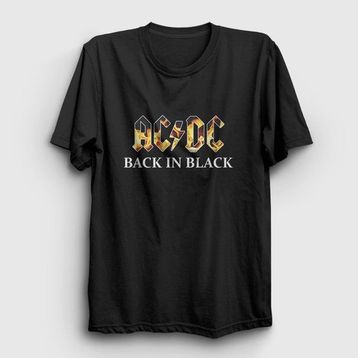 Presmono Back in Black Fire Ac Dc Siyah Kadın T-Shirt