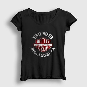 Presmono Bad Boys Mötley Crüe Siyah Kadın T-Shirt