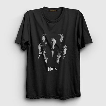 Presmono Band Bts Siyah Unisex T-Shirt