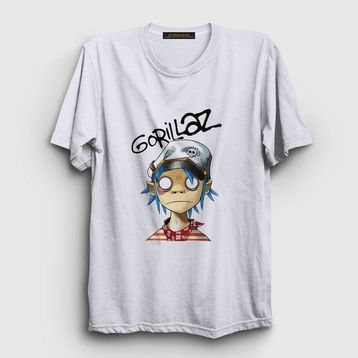 Presmono Beyaz 2D Gorillaz Kadın T-Shirt