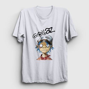 Presmono Beyaz 2D Gorillaz Kadın T-Shirt
