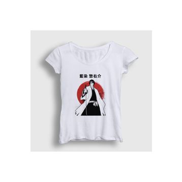 Presmono Beyaz Aizen V2 Anime Bleach Kadın T-shirt