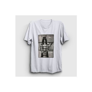 Presmono Beyaz Amps Gun's N Roses Slash Unisex T-shirt
