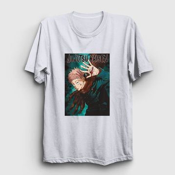 Presmono Beyaz Anime Jujutsu Kaisen Kadın T-Shirt