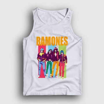 Presmono Beyaz Band Ramones Erkek Atlet