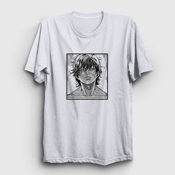 Presmono Beyaz Cool Anime Hanma Baki Unisex T-Shirt