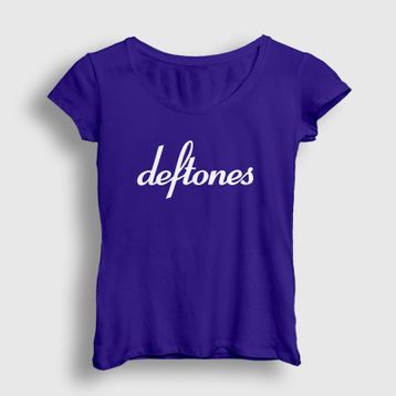 Presmono Beyaz Logo Deftones Kadın T-shirt