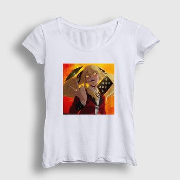Presmono Beyaz Mary Anime Kakegurui Kadın T-Shirt