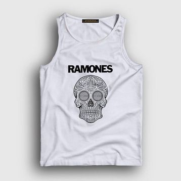 Presmono Beyaz Skull Ramones Erkek Atlet