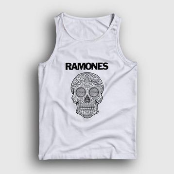 Presmono Beyaz Skull Ramones Erkek Atlet