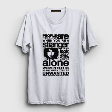 Presmono Beyaz Stranger The Doors Unisex T-Shirt