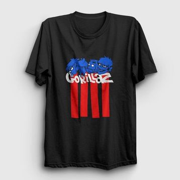 Presmono Blocks Gorillaz Siyah Unisex T-Shirt