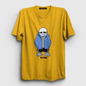 Presmono Blue Coat Sans Undertale Sarı Unisex T-shirt