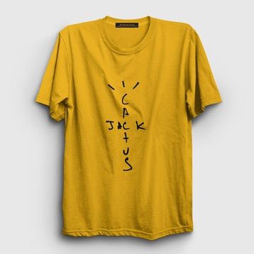 Presmono Cactus Jack Travis Scott Sarı Unisex T-shirt