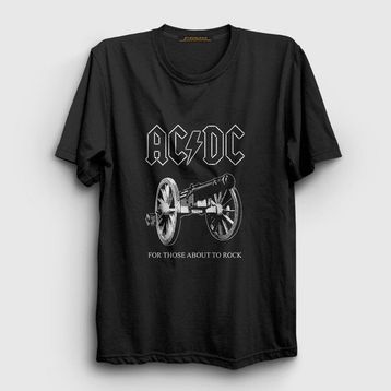 Presmono Cannon AC/DC Siyah Unisex T-Shirt
