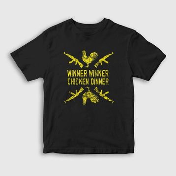 Presmono Chicken Dinner Pubg Siyah Unisex T-Shirt