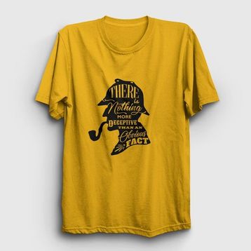 Presmono Fact Sherlock Holmes Sarı Unisex T-shirt