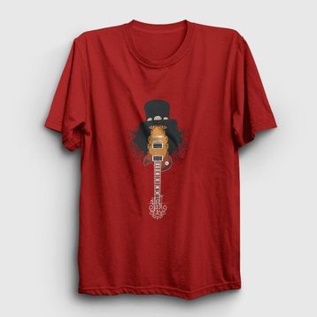 Presmono Guitar Guns N' Roses Slash Kırmızı Unisex T-Shirt