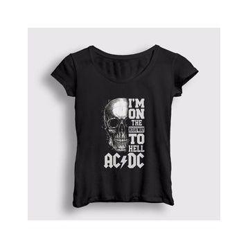 Presmono Highway To Hell Skull Ac/Dc Kadın T-shirt