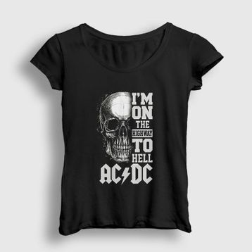Presmono Highway To Hell Skull Ac/Dc Kadın T-shirt