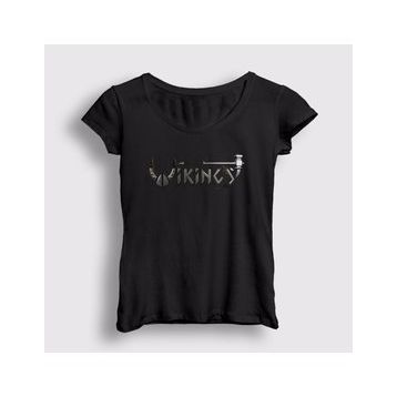 Presmono Kadın Helmet Vikings T-shirt