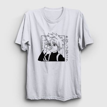 Presmono Killua Anime Hunter X Hunter Beyaz Unisex T-shirt