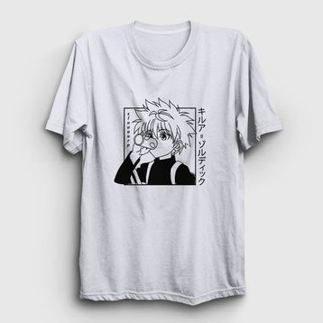 Presmono Killua Anime Hunter X Hunter Beyaz Unisex T-shirt