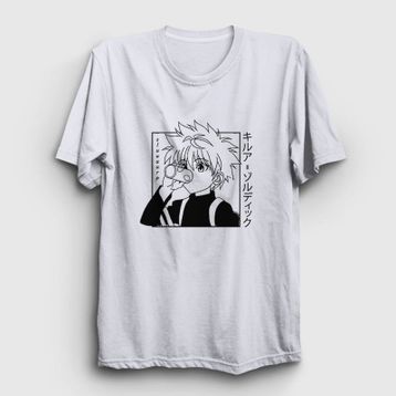 Presmono Killua Anime Hunter X Hunter Beyaz Unisex T-shirt