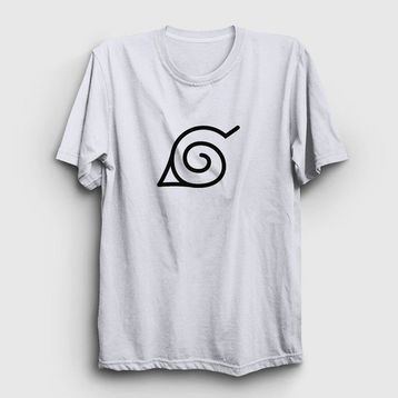 Presmono Konoha Anime Naruto Beyaz Unisex T-shirt