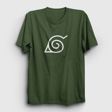 Presmono Konoha Anime Naruto Bordo T-shirt