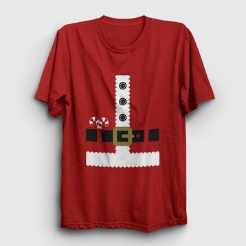 Presmono Kostüm Noel Baba Santa Claus Yılbaşı Kırmızı Unisex T-shirt