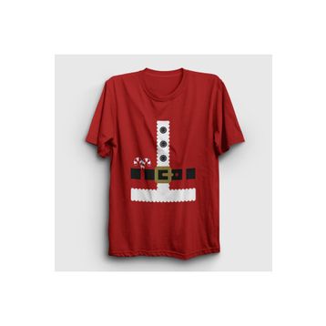 Presmono Kostüm Noel Baba Santa Claus Yılbaşı Kırmızı Unisex T-shirt