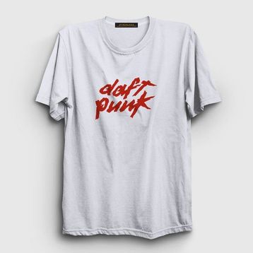 Presmono Logo Daft Punk Beyaz T-Shirt