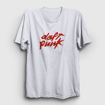 Presmono Logo Daft Punk Beyaz T-Shirt