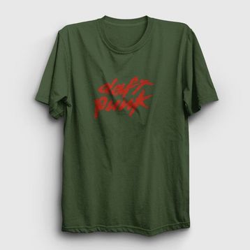 Presmono Logo Daft Punk Haki T-Shirt