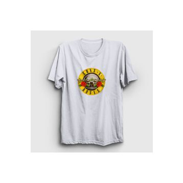 Presmono Logo Guns N' Roses Beyaz Unisex T-shirt