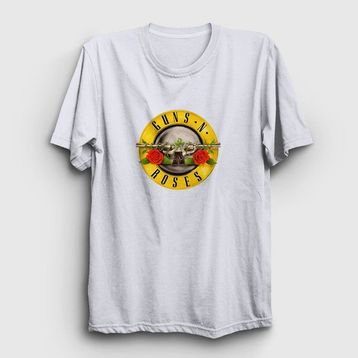 Presmono Logo Guns N' Roses Beyaz Unisex T-shirt