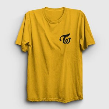 Presmono Logo K-Pop Twice Sarı Unisex T-Shirt