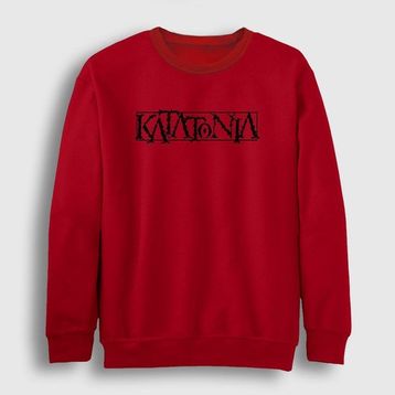 Presmono Logo Katatonia Kırmızı Unisex Sweatshirt