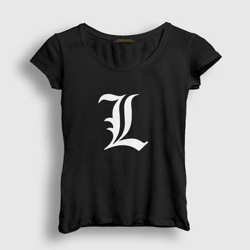 Presmono Logo L Anime Death Note Kadın T-shirt